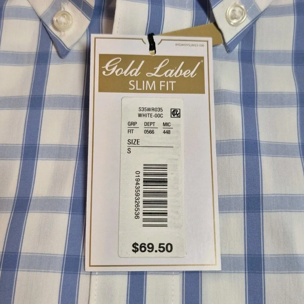 Roundtree & Yorke Gold Label Men's Shirt Size S Plaid Short Sleeve Slim Fit 56 - Picture 6 of 10